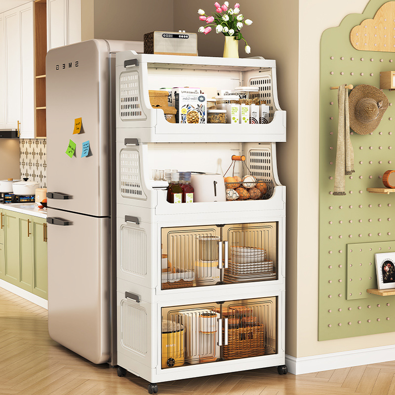 Kệ để đồ nhà bếp rộng 60-70cm tủ đựng đồ gấp nhiều tầng giá để đồ gia vị sàn gia vị gia dụng