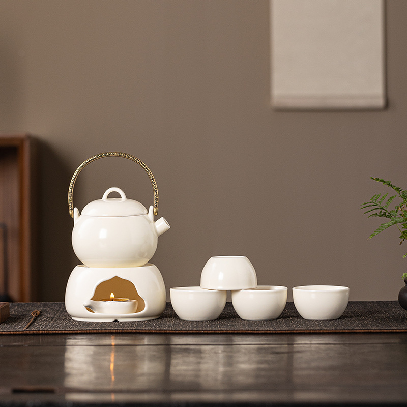 2024 kiểu mới gốm cầm xà ấm ấm ấm trà bếp pha trà xung quanh bếp nến đế ấm trà bộ trà hộp quà pha trà