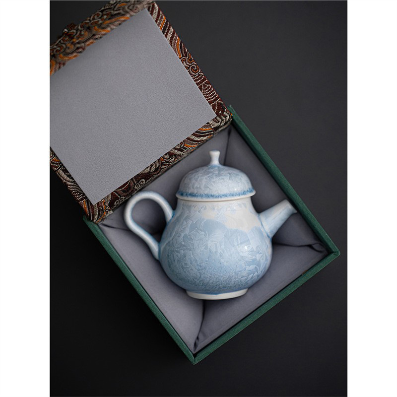 Kính pha lê Giá trị cao Ấm trà hoa băng màu xanh Bộ trà Kung Fu Lò nung gia dụng Máy pha trà công suất nhỏ Bán buôn
