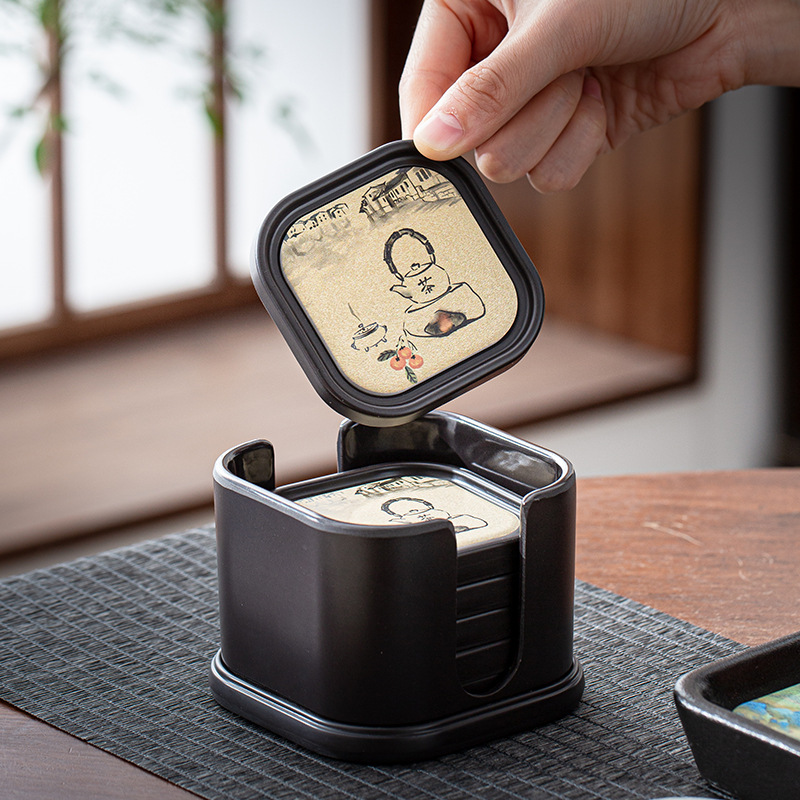 Bán buôn đế lót ly thấm nước bộ trà kungfu cổ điển phong cách Trung Quốc mới đế trà khô nhanh đế lót ly trà bàn cách nhiệt