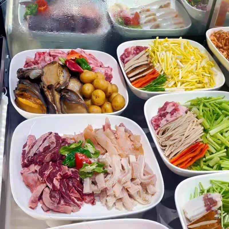 Nhà hàng Hồ Nam Đĩa bếp sáng Bộ đồ ăn Hình vuông Đĩa gốm sứ Nồi khô Nến Bếp gia nhiệt Đĩa rau cách nhiệt Màu trắng