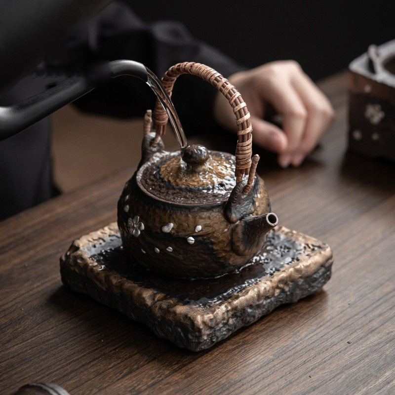 Ấm gốm Tâm Kinh sáng tạo, bàn ủ khô, kiểu trữ nước, ấm cổ điển kiểu Trung Quốc, khay đựng ấm, khay đựng trà, khay đựng trà, bán buôn