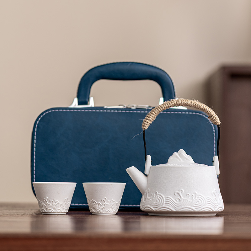 Bộ trà du lịch một ấm hai ly túi xách tay bộ trà nhỏ ngoài trời trên xe hơi quà tặng khai mạc hội nghị thường niên