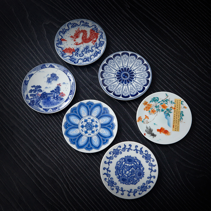 Bộ tách trà sứ trắng xanh kiểu Trung Quốc Bộ trà Kung Fu cổ điển chén trà gốm sứ một người chủ cốc đơn cốc nhỏ