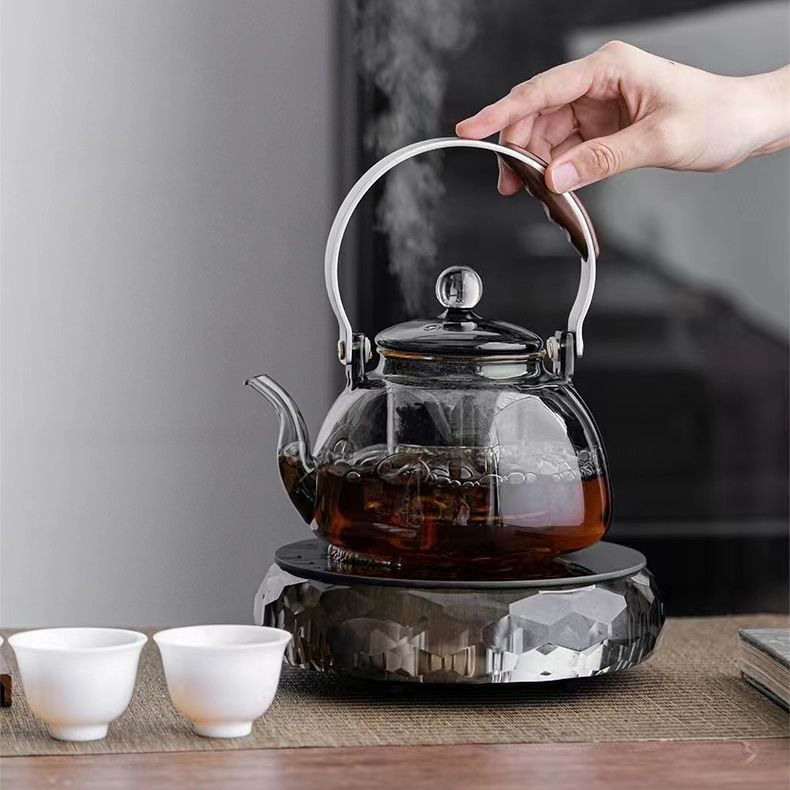 Bộ bếp nấu trà pha lê bếp gốm điện ấm thủy tinh chịu nhiệt cao Ấm đun nước gia dụng dụng cụ nấu trà không ồn bếp nấu trà