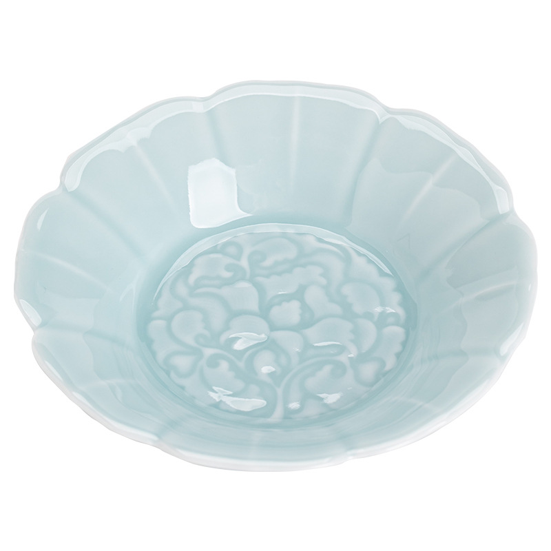 Khay trái cây gốm sứ thu hải đường khay đựng đồ ăn nhẹ kiểu Trung Quốc khay đựng đồ kẹo trái cây sấy khô khay đựng cà phê phòng khách gia dụng khay đựng đồ uống khách sạn