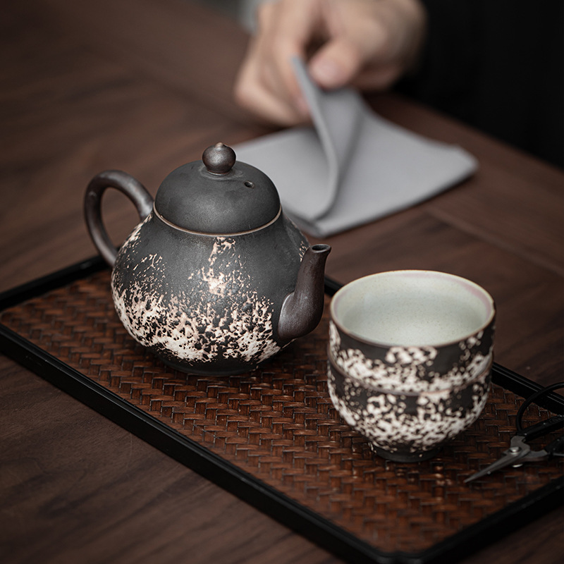 Wabi-Im lặng Vật Fanqing Bộ ấm trà một ấm hai tách Bộ trà Kung Fu cổ điển gia dụng làm quà tặng