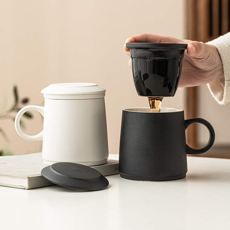 Cốc trà Cốc văn phòng cao cấp chuyên dụng cá nhân cốc nước trà gốm cốc cốc nước gia dụng có nắp hộp quà