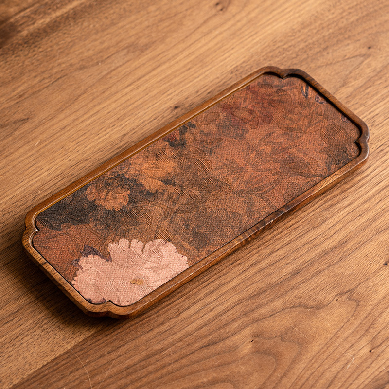 Khay pha khô gỗ óc chó bàn trà văn phòng bàn trà gia dụng phụ kiện bộ trà thiền kiểu Trung Quốc bàn trà khay trà chống nước