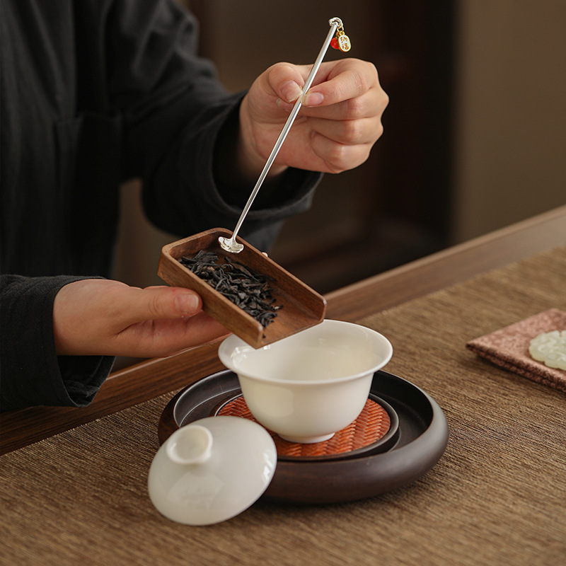 Muỗng trà dệt tay mới phong cách Trung Quốc hộ gia đình thìa trà trà phụ kiện giữ trà