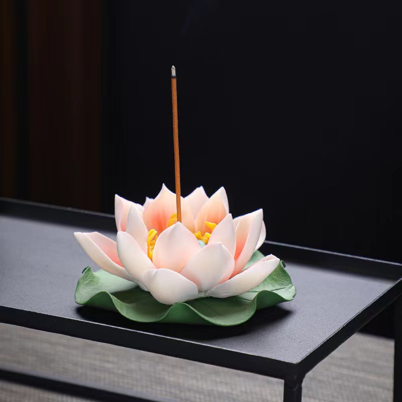 Nhà Máy bán hàng trực tiếp Gốm sứ thủ công chèn hoa, lư hương, dây sen, ghế hương, văn phòng gia đình, đồ thủ công trà đạo sáng tạo