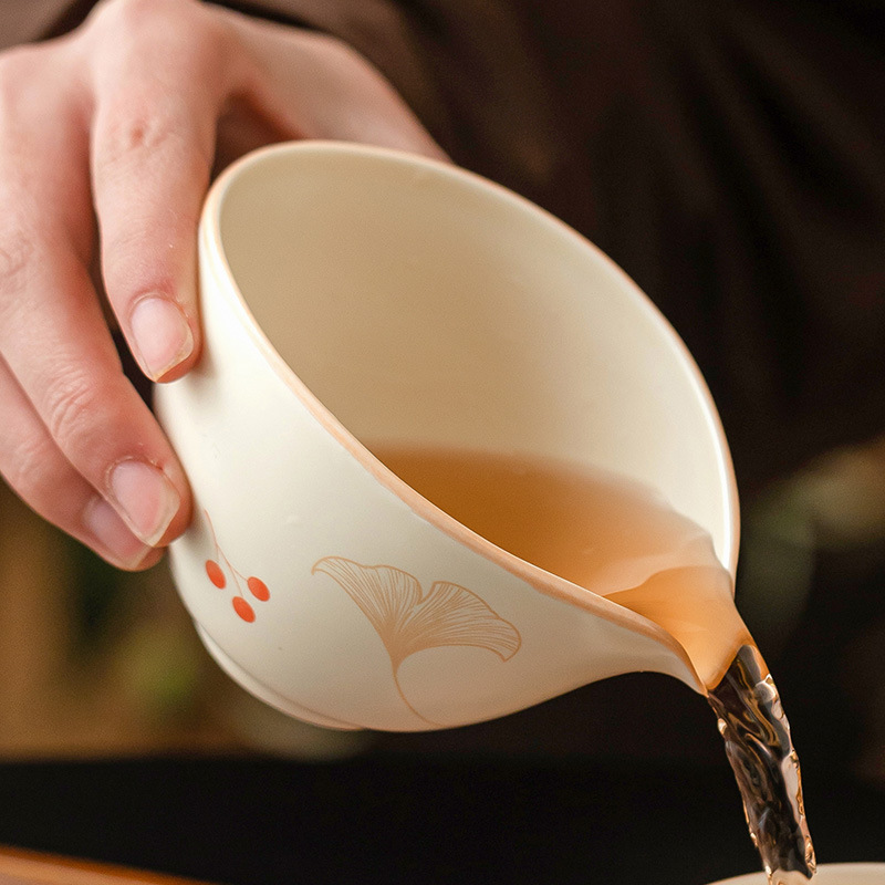 Cốc công bằng bạch quả màu be cốc công bằng gốm mẫu mới 2025 cốc đồng phục tách trà cốc đồng phục gia dụng biển trà cốc đồng phục chịu nhiệt
