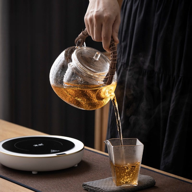 Ấm đun trà thủy tinh borosilicate mới 2024, bếp gốm điện chịu nhiệt độ cao, ấm đun trà, ấm đun nước chuyên dùng để pha trà