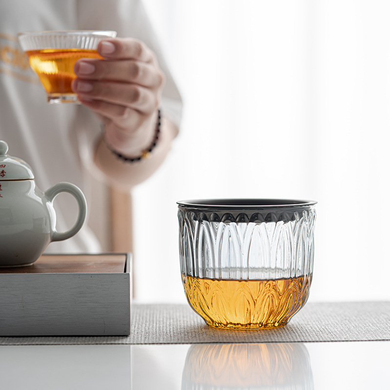 Đồng tiền thủy tinh kiểu Nhật, nước xây dựng có nắp, Cốc rửa trà cỡ nhỏ, chậu rửa nước, thùng đựng trà nước thải, Thùng bã trà, phụ kiện Bộ trà