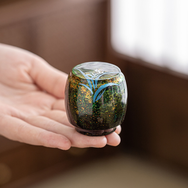 Bán buôn sơn mài lớn vẽ tay nắp nắp sơn mài thủ công nắp nắp nắp nắp nắp nắp nắp phụ kiện trà đạo