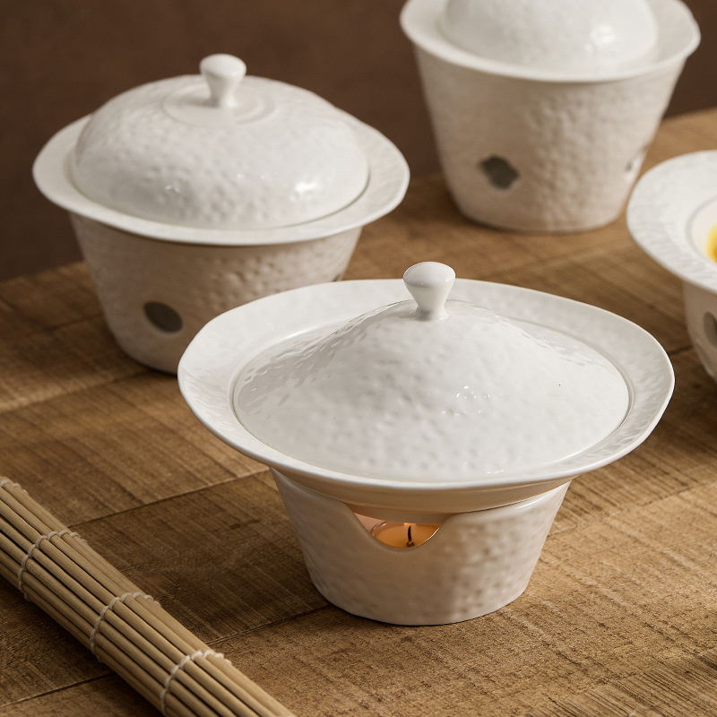 Bộ đồ ăn khách sạn Minglu bát súp gốm sứ nến cồn thương mại cách nhiệt nồi khô đĩa rau bếp nấu nóng nồi canh chén yến