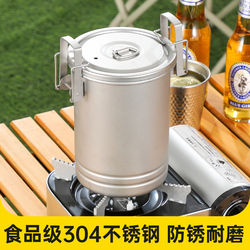 Nồi ngoài trời bằng thép không gỉ Le 304, dụng cụ nấu ăn, dụng cụ nấu ăn, nồi hấp Cắm Trại Cắm trại, bộ tiện dụng, Nồi Nấu cơm
