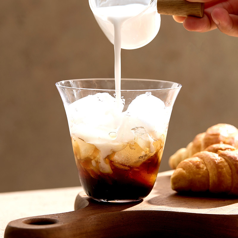 Cốc thủy tinh miệng hoa cốc nước chịu nhiệt độ cao gia dụng trong suốt cốc trà borosilicate cao cốc cà phê cốc cốc cốc uống nước trái cây cốc