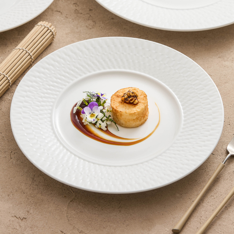 Đĩa gốm, đĩa bát đĩa gia dụng, đĩa tròn, đĩa sứ trắng cao cấp, đĩa tráng miệng, đĩa ăn kiểu tây, đĩa bít tết