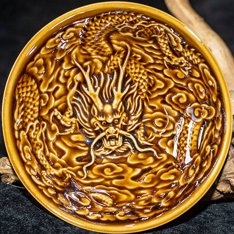 Cai Shoulong [Long Teng Prosperity] Chén trà Jianyao, cốc chủ nhân đốt củi thủ công, bộ trà Kung Fu, cốc trà