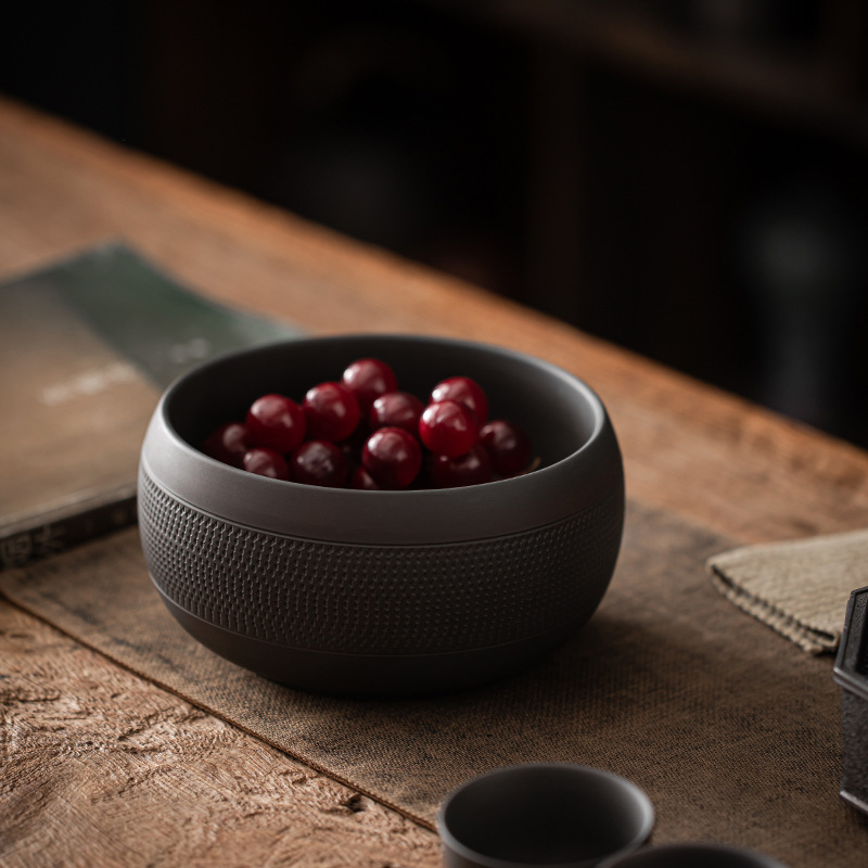 Thanh Tây Gốm Tím rửa trà dao nhảy thủ công không tráng men mờ nhỏ rửa cốc nước rửa nước Thùng xỉ trà Phụ Kiện Bộ trà