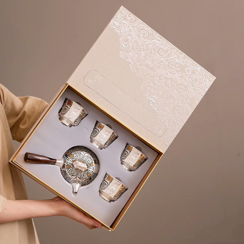 Bộ ấm chén trà Kung Fu Phổ Nhĩ Dương thủ công nguyên chất, gồm chén, nắp chén, bát, ấm trà, quà tặng phong cách Trung Hoa.