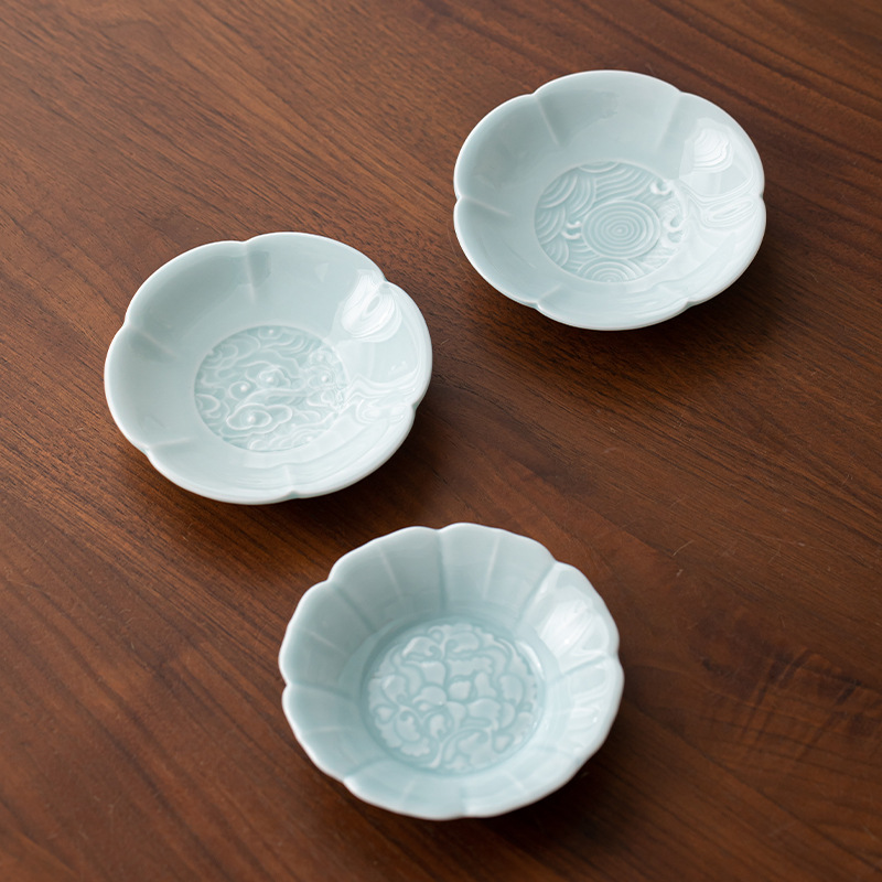 Khay trái cây gốm sứ thu hải đường khay đựng đồ ăn nhẹ kiểu Trung Quốc khay đựng đồ kẹo trái cây sấy khô khay đựng cà phê phòng khách gia dụng khay đựng đồ uống khách sạn