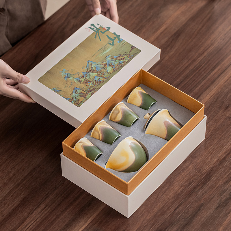 Bộ ấm trà cổ điển Jianshan bộ dụng cụ trà cao cấp sang trọng nhẹ cho gia đình