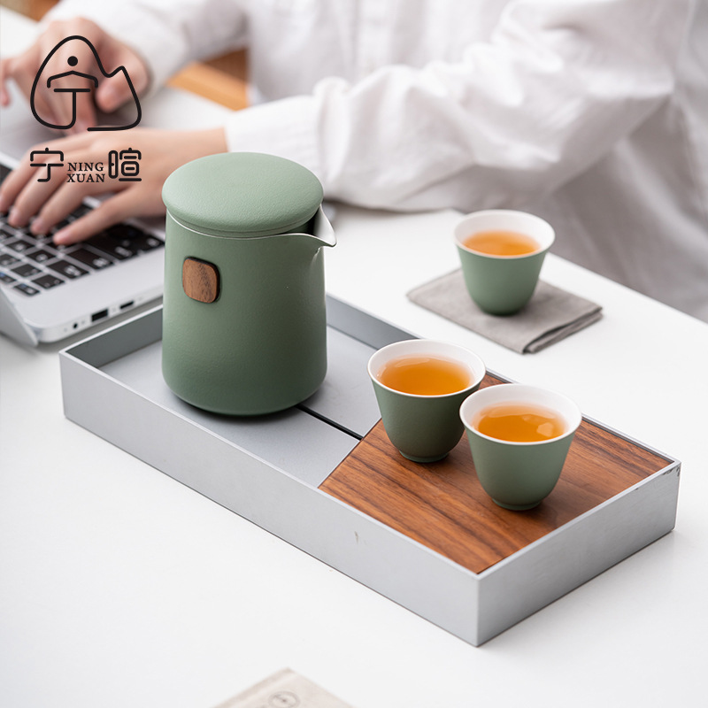 Mới Phong Cách Trung Hoa Lobo Nhanh Cup Gốm Một Nồi 3 Ly Ngoài Trời Di Động Du Lịch Trà Bộ Nhỏ Bộ Trà