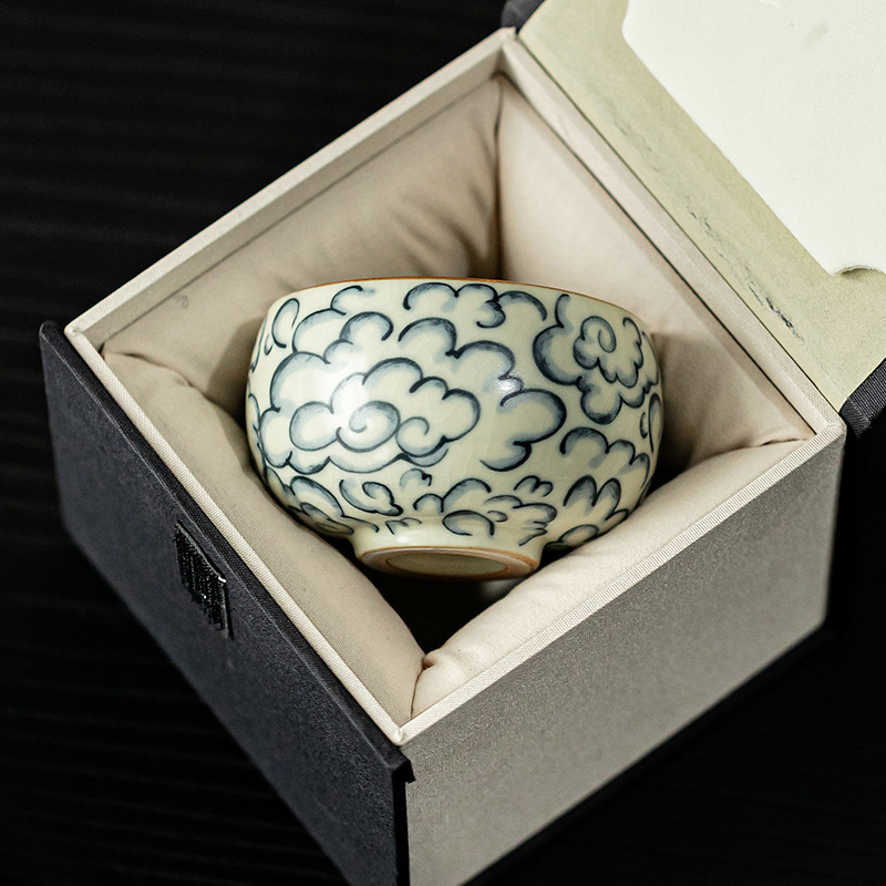 Cốc Luohan mây tốt lành kiểu Trung Quốc cổ cốc trà gốm sứ Đức Hoa cốc lớn cốc cá nhân cốc Ru lò Kung Fu Bộ trà cốc trà