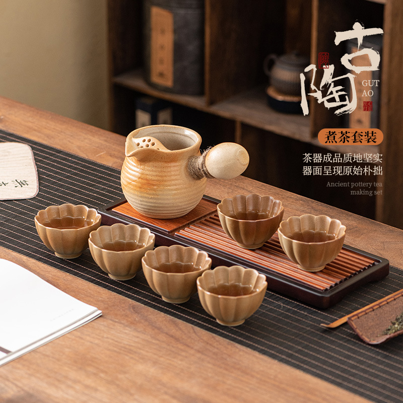 Ấm trà sữa nướng nấu trà quanh bếp ấm trà ấm sức khỏe ấm trà gốm thô cốc trà gia dụng cầm tay ngoài trời