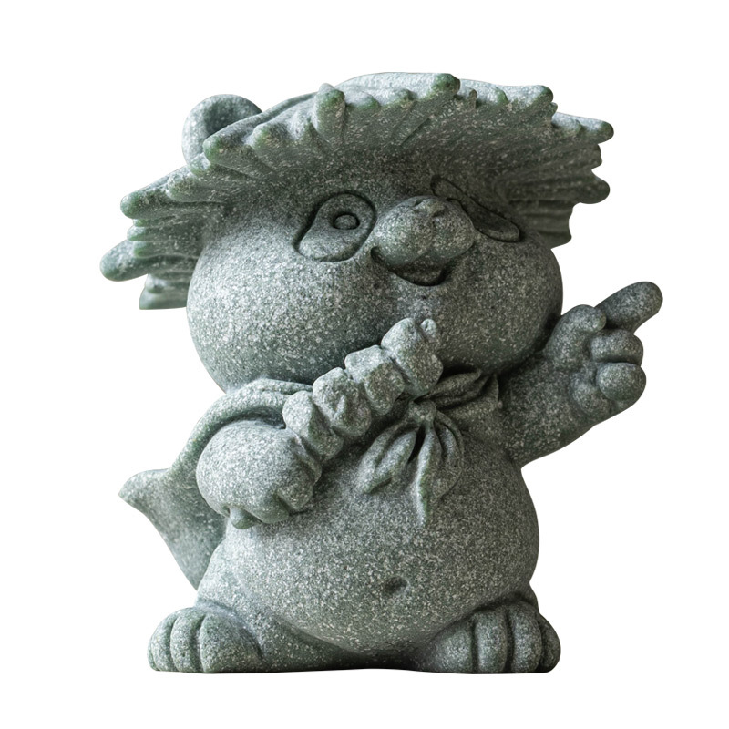 Đồ trang trí sáng tạo bằng đá sa thạch xanh gấu trúc, cảnh quan bể cá, đồ trang trí để bàn nhà, đồ trang trí văn phòng, thú cưng trà, vui chơi trà