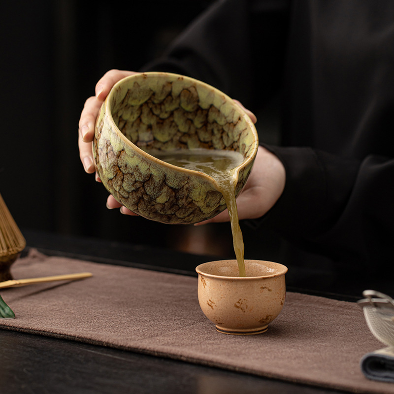 Bộ tám món matcha lò màu thời Tống, trà đạo, trà đạo, một trăm trò chơi, một bộ dụng cụ matcha, bình trà, bát trà đứng, Baibenli