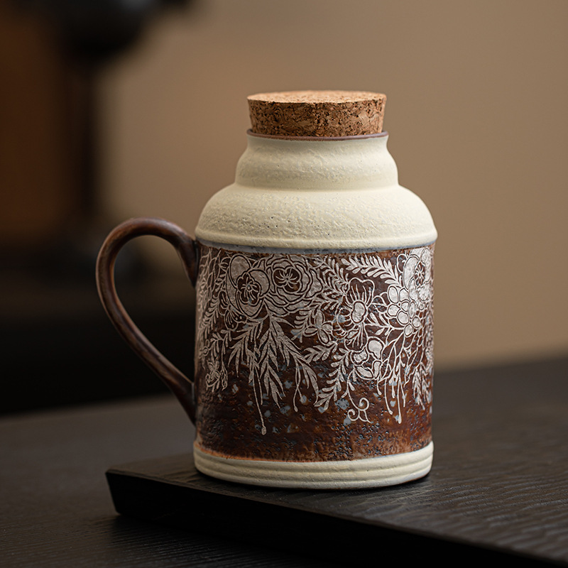 Ấm áp nhỏ bằng đất đá cũ, ấm gia truyền, ấm pha trà dung tích lớn, ấm pha trà du lịch ngoài trời trên xe
