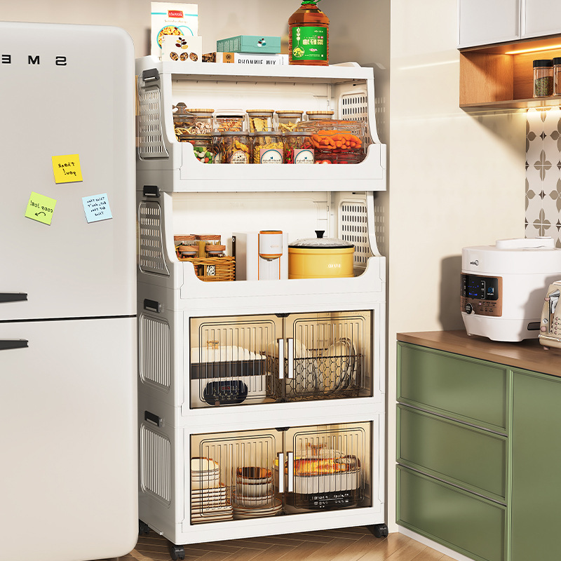 Kệ để đồ nhà bếp rộng 60-70cm tủ đựng đồ gấp nhiều tầng giá để đồ gia vị sàn gia vị gia dụng
