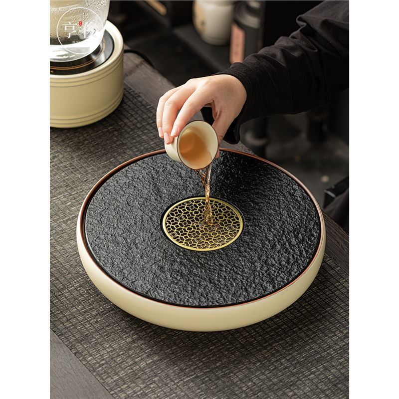 Khay để bàn ủ khô kiểu mới kiểu Trung Quốc khay để ráo nước màu trơn khay ujin khay đựng trà loại nhỏ hiện đại sang trọng dụng cụ pha trà gia dụng