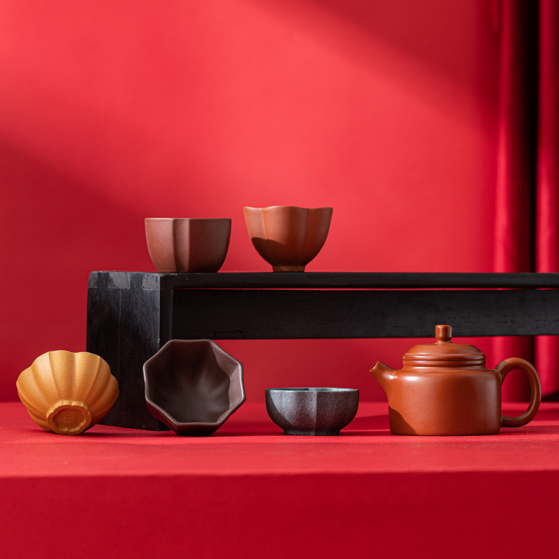 Bộ ấm chén trà cát tím văn hóa sáng tạo, bộ ấm chén trà, quà lưu niệm sự kiện doanh nghiệp, in logo dành cho lãnh đạo và khách hàng