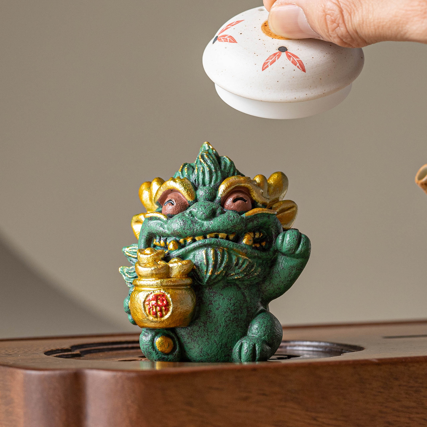 Đồ trang trí để bàn trang trí thú dễ thương màu vàng cát xanh đồ trang trí kiểu Trung Quốc sáng tạo cửa ra vào phòng làm việc nhà