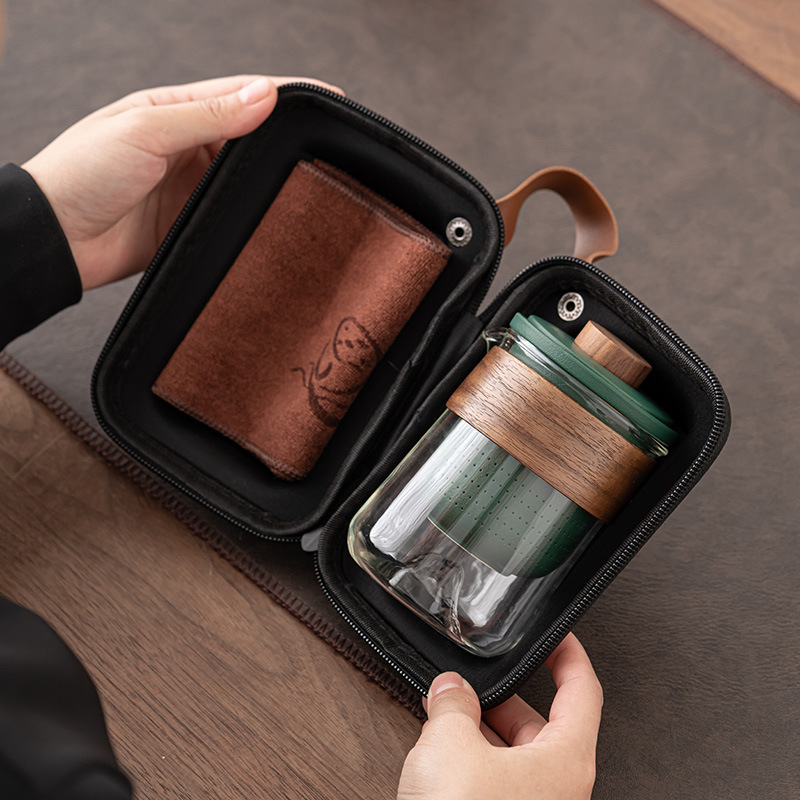 Bộ trà du lịch lưu trữ di động bộ nhỏ Bộ trà Kung Fu đơn giản tách trà ngoài trời di động ngắm núi