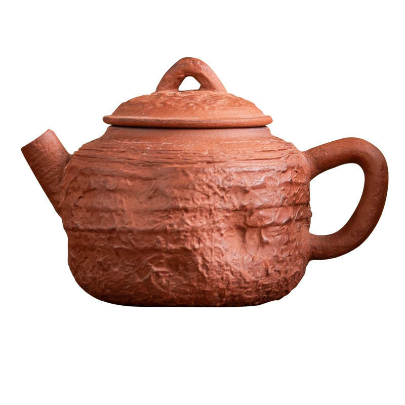 Ấm trà đất sét đỏ làm bằng tay ấm trà cầm tay phong cách wabana phong cách cổ điển gia dụng dụng dụng cụ uống trà ấm trà trà