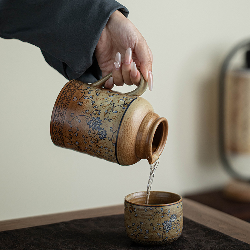 Ấm trà hầm Đôn Hoàng ấm trà gốm sứ dung tích lớn ấm đơn dụng cụ pha trà kung fu cổ điển văn phòng gia dụng ấm cách nhiệt pha trà