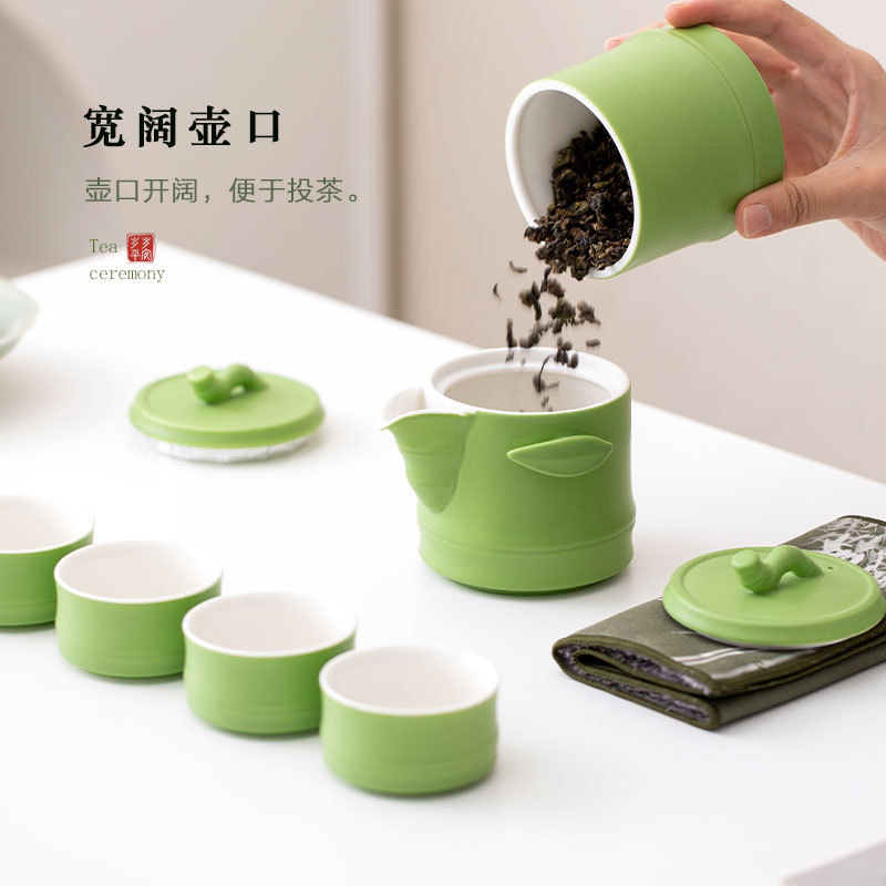 Lễ hội thuyền rồng Tre xanh gốm sứ cốc khách nhanh một nồi bốn cốc có hộp quà công ty quà lưu niệm doanh nghiệp quà tặng mua trường học