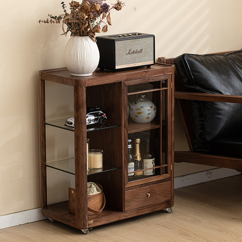 Tủ Gỗ Óc Chó Đen Bắc Mỹ, tủ nhiều tầng gỗ nguyên khối, tủ đựng đồ gia dụng, tủ bàn phòng khách đơn giản hiện đại