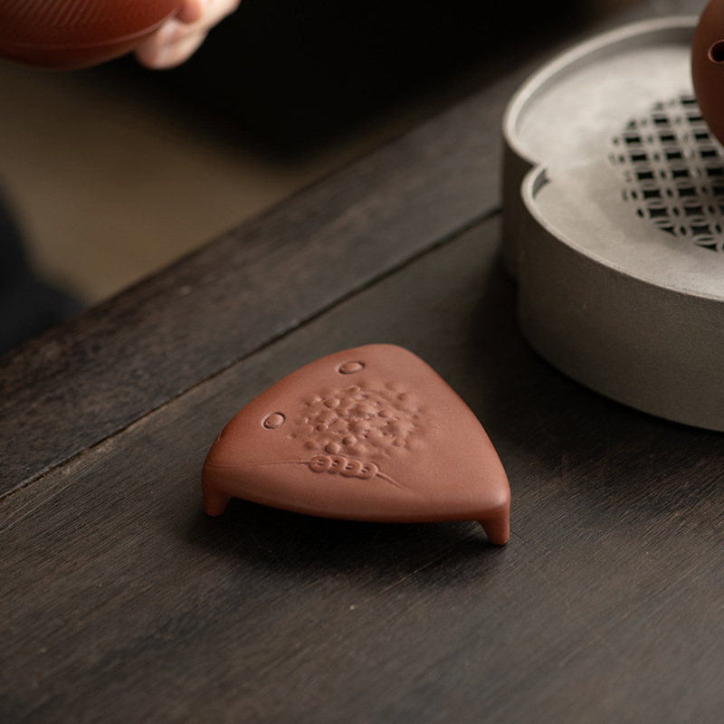 Nắp đất sét tím, nắp khay trà, nắp bát, nắp nồi đất sét tím thủ công, giá đỡ đặc biệt, phụ kiện bộ ấm trà gia đình, đồ trang trí thú cưng bằng trà