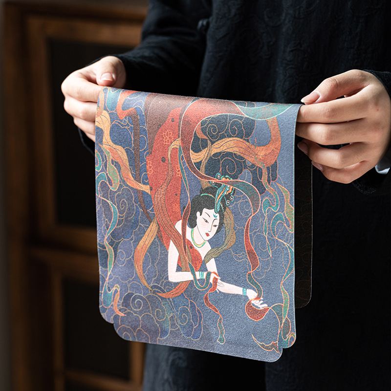 Thảm trải xốp khô kiểu Trung Quốc mới vải, khăn trà hai mặt, đệm bàn trà gia dụng, phụ kiện trà đạo đa năng một ghế