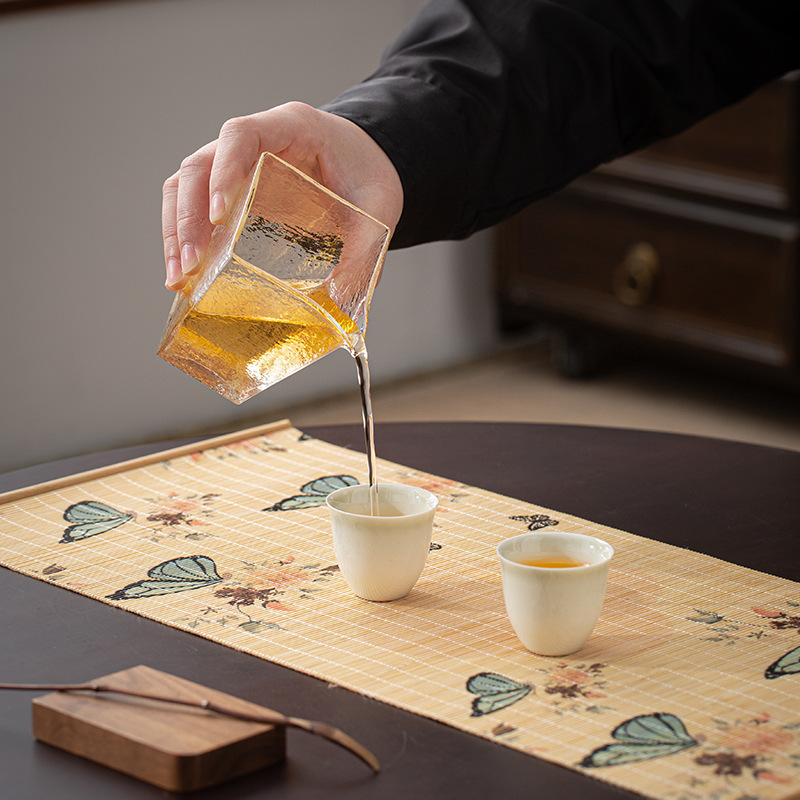 Bàn trà chiếu trúc kiểu Trung Quốc mới đệm cách nhiệt bàn trà chiếu trúc cao cấp Zen đệm bàn trà chống thấm nước