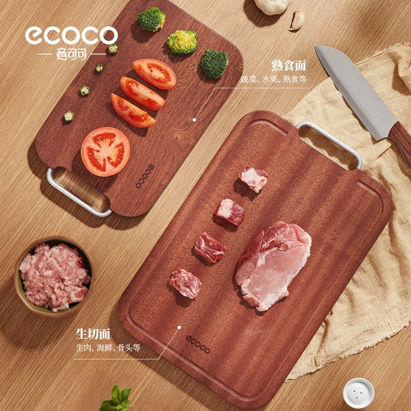 Thớt gỗ đàn hương đen ecoco, thớt gia dụng chống nấm mốc, kháng khuẩn gỗ nguyên khối, thớt cắt rau hai mặt, thớt chuyên dụng nhà bếp