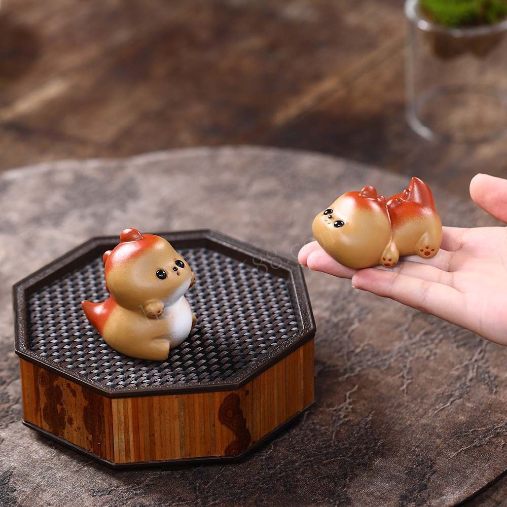Đồ trang trí rồng sữa con vật cưng trà tử sa, bộ trà rồng nhỏ thủ công sáng tạo, phụ kiện Khay trà chơi trà, đồ trang trí bằng gốm sứ