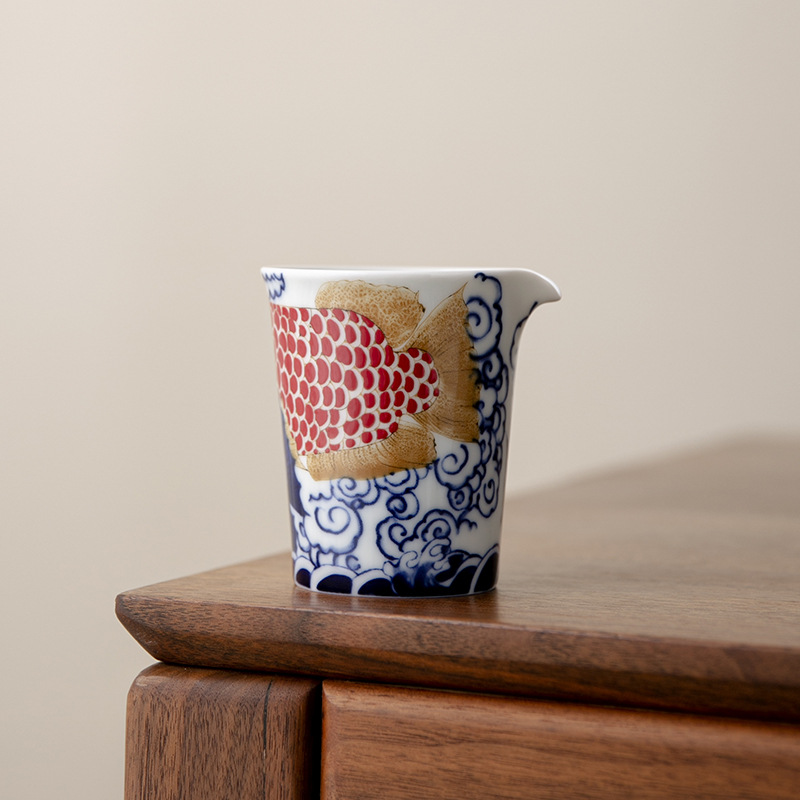 Cốc sứ ngọc bích mỡ cá rồng Nafu, bộ trà gốm sứ, tách trà, tách đều, bán buôn phụ kiện trà đạo biển trà đơn