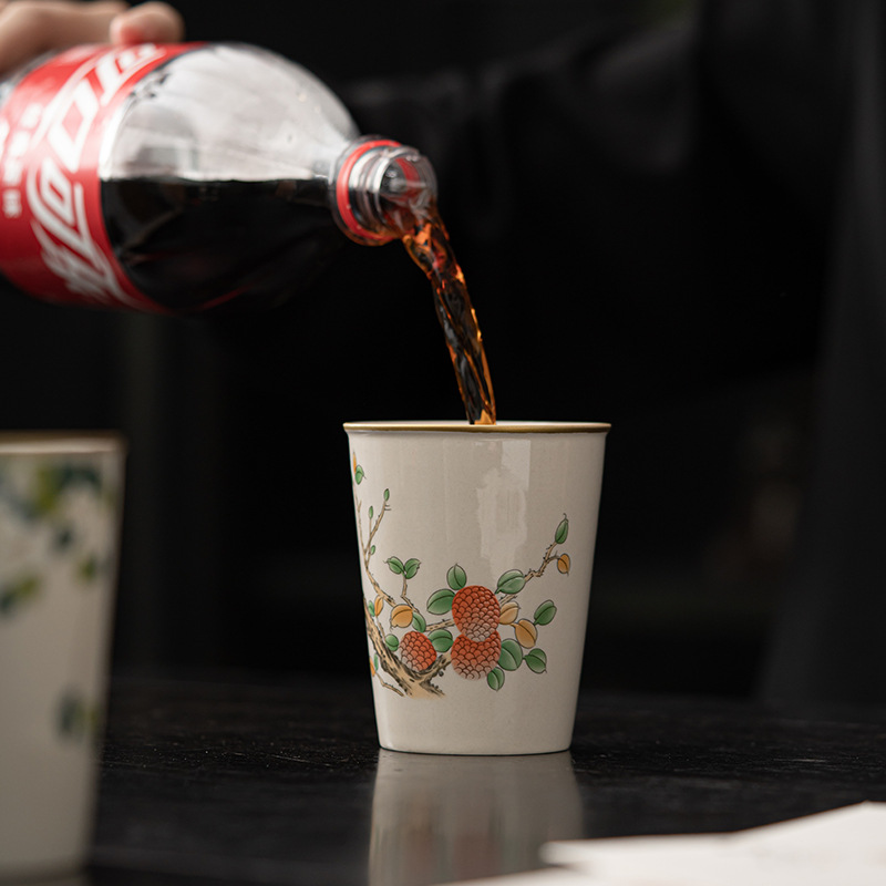 Cốc trà men màu xám thực vật cốc chủ nhân lớn cốc sữa gia dụng cốc cà phê cốc Coca Cốc pha trà cốc nước sáng tạo